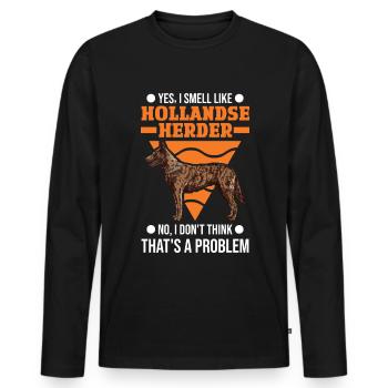 Hollandse Herder Hollandse Herderdshond - Men's Premium Organic Long Sleeve Shirt - black - Front - Nico (187cm)