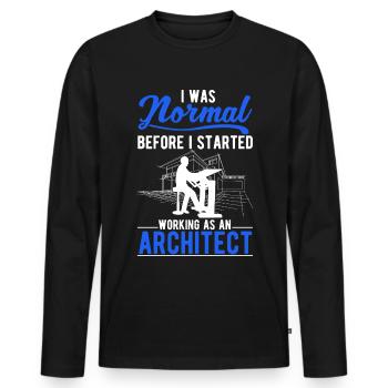 Architect Gift Interior Designer Architecture - Men's Premium Organic Long Sleeve Shirt - black - Front - Nico (187cm)