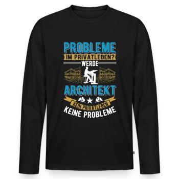 Architekt Geschenk Innenarchitekt Architektur - Männer Premium Bio Langarmshirt - Schwarz - Vorne - Nico (187cm)