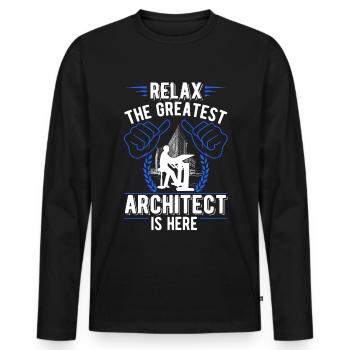 Détendez-vous Le plus grand architecte est ici Architekt - T-shirt manches longues Premium bio Homme - noir - Devant - Nico (187cm)