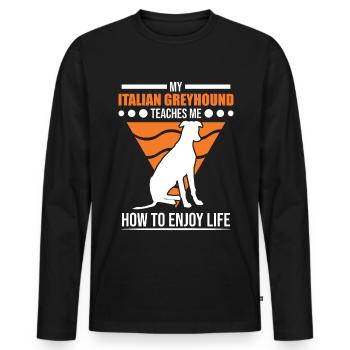 Italian greyhound Italian wind chime - Men's Premium Organic Long Sleeve Shirt - black - Front - Nico (187cm)