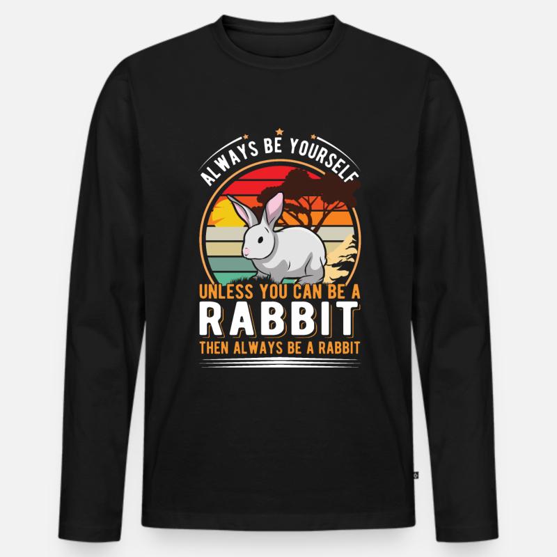 Rabbit Rabbit Rabbit Rabbit - Men's Premium Organic Long Sleeve Shirt - black