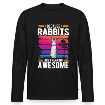 Rabbit Gift Rabbit Rabbit - Men's Premium Organic Long Sleeve Shirt - black - Front - Nico (187cm)