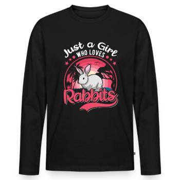Rabbit Girl Rabbit Rabbit - Men's Premium Organic Long Sleeve Shirt - black - Front - Nico (187cm)