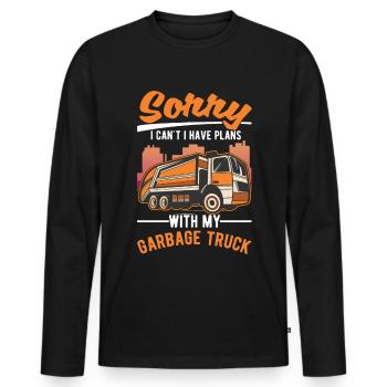 Müllmann Gift Garbage Collection Garbage Truck - Men's Premium Organic Long Sleeve Shirt - black - Front - Nico (187cm)