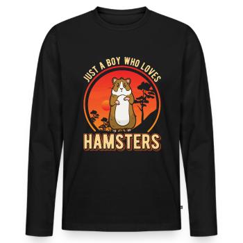 Hamster Jeune Hamster Doré Hamster Nain Hamster - T-shirt manches longues Premium bio Homme - noir - Devant - Nico (187cm)
