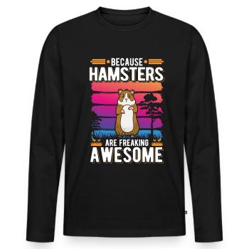 Hamster Gift Golden Hamster Dwarf Hamster - Men's Premium Organic Long Sleeve Shirt - black - Front - Nico (187cm)