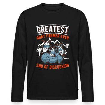 Greatest Goat Farmer Goat Farm Goat - Men's Premium Organic Long Sleeve Shirt - black - Front - Nico (187cm)