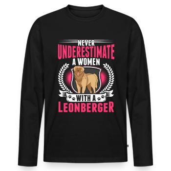 Leonberg Woman - Men's Premium Organic Long Sleeve Shirt - black - Front - Nico (187cm)