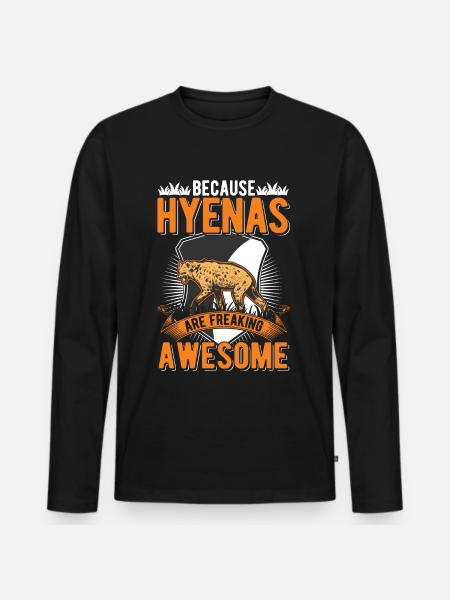 Hyäne Geschenk Erdwolf Hyena - Männer Premium Bio Langarmshirt - Schwarz