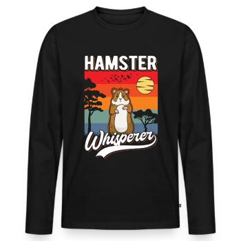Hamster Whisperer Hamster Cadeau Hamster Doré - T-shirt manches longues Premium bio Homme - noir - Devant - Nico (187cm)