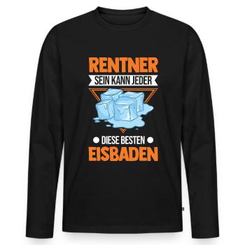 Eisbad Rentner Eisbaden Opa Eisschwimmer - Männer Premium Bio Langarmshirt - Schwarz - Vorne - Nico (187cm)
