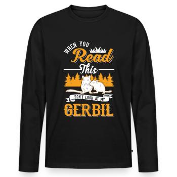 Gerbil Gift Racing Rat Germesau - Men's Premium Organic Long Sleeve Shirt - black - Front - Nico (187cm)