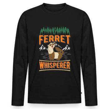Frettchen Flüsterer Ferret Whisperer - T-shirt manches longues Premium bio Homme - noir - Devant - Nico (187cm)