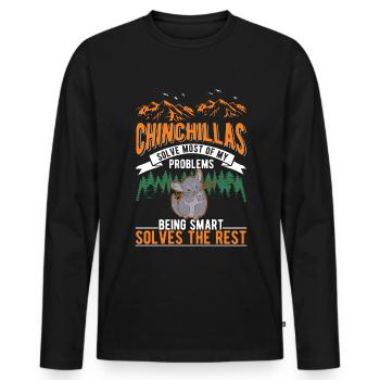 Chinchilla Gift Woolly Mouse Short-tailed Chinchilla - Men's Premium Organic Long Sleeve Shirt - black - Front - Nico (187cm)