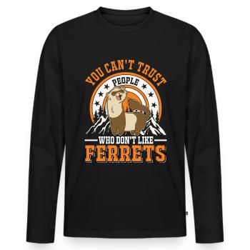 Ferret Lover Ferret Cadeau - T-shirt manches longues Premium bio Homme - noir - Devant - Nico (187cm)