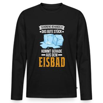 Eisbad Eisbaden Winterbad Eisschwimmen - Männer Premium Bio Langarmshirt - Schwarz - Vorne - Nico (187cm)