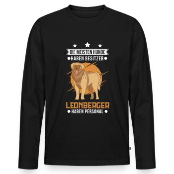Leonberger Personal - Männer Premium Bio Langarmshirt - Schwarz - Vorne - Nico (187cm)
