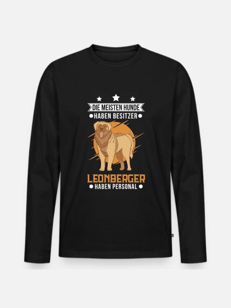 Leonberger Personal - Männer Premium Bio Langarmshirt - Schwarz