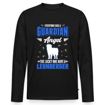 Ange gardien Leonberger - T-shirt manches longues Premium bio Homme - noir - Devant - Nico (187cm)