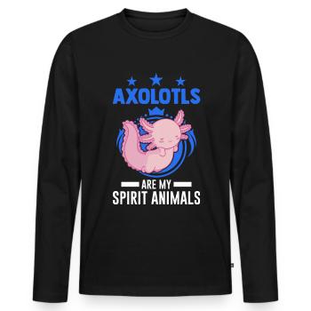 Axolotl Spirit Animal Tail Lurch - Men's Premium Organic Long Sleeve Shirt - black - Front - Nico (187cm)