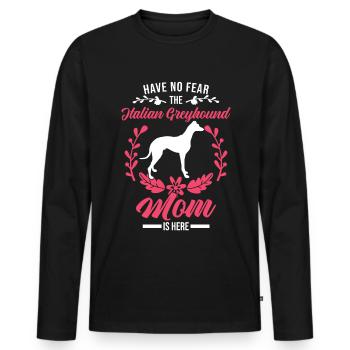 Lévrier italien Carillon éolien italien - T-shirt manches longues Premium bio Homme - noir - Devant - Nico (187cm)