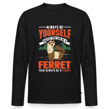 Ferret Lover Ferret Cadeau - T-shirt manches longues Premium bio Homme - noir - Devant - Nico (187cm)