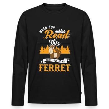 Ferret Lover Ferret Cadeau - T-shirt manches longues Premium bio Homme - noir - Devant - Nico (187cm)