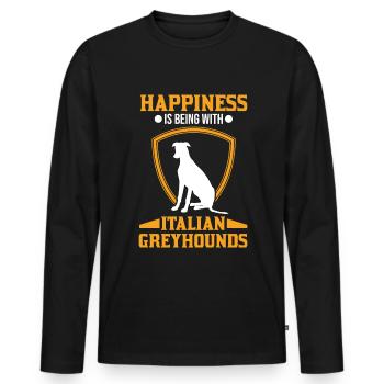 Italian greyhound Italian wind chime - Men's Premium Organic Long Sleeve Shirt - black - Front - Nico (187cm)