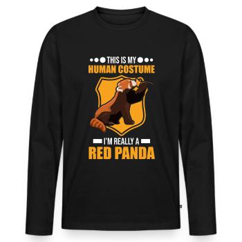 Roter Panda Costume Humain Halloween Panda Rouge - T-shirt manches longues Premium bio Homme - noir - Devant - Nico (187cm)