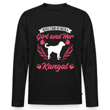 Kangal Girl Anatolian Shepherd Dog - Men's Premium Organic Long Sleeve Shirt - black - Front - Nico (187cm)