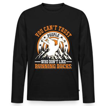 Indian Running Gift Running Duck - T-shirt manches longues Premium bio Homme - noir - Devant - Nico (187cm)