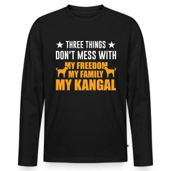 Kangal Freedom Famille Chien de berger anatolien - T-shirt manches longues Premium bio Homme - noir - Devant - Nico (187cm)