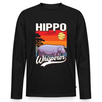 Hippo Whisperer Hippo Hippo Hippo - Men's Premium Organic Long Sleeve Shirt - black - Front - Nico (187cm)