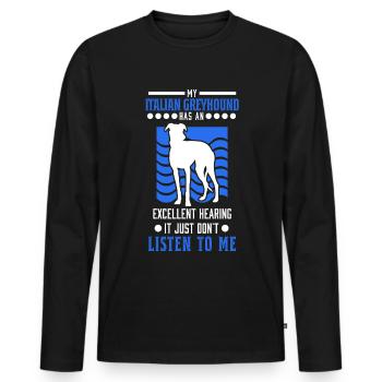 Italian greyhound Italian wind chime - Men's Premium Organic Long Sleeve Shirt - black - Front - Nico (187cm)