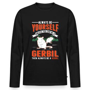 Gerbil Gift Racing Rat Germesau - Men's Premium Organic Long Sleeve Shirt - black - Front - Nico (187cm)