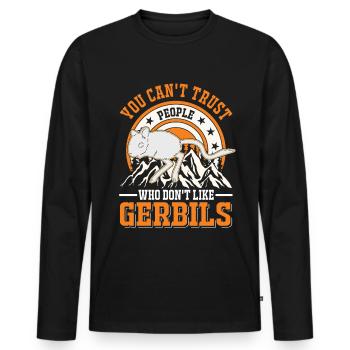 Gerbil Gift Racing Rat Germesau - Men's Premium Organic Long Sleeve Shirt - black - Front - Nico (187cm)