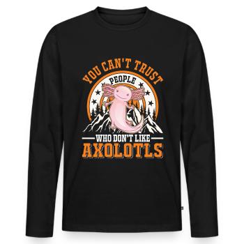 Axolotl Cadeau Queue Lurch - T-shirt manches longues Premium bio Homme - noir - Devant - Nico (187cm)