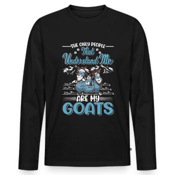 Ziegenwirt Cadeau Chèvre Chèvre - T-shirt manches longues Premium bio Homme - noir - Devant - Nico (187cm)