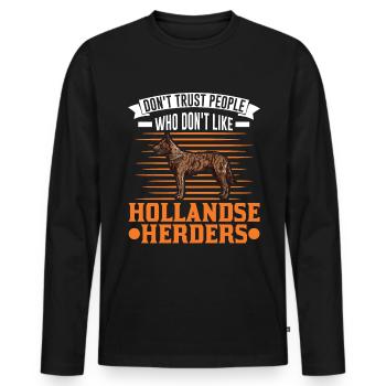 Hollandse Herder Hollandse Herderdshond - Men's Premium Organic Long Sleeve Shirt - black - Front - Nico (187cm)