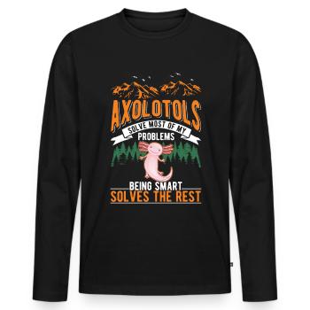 Axolotl Gift Tail Lurch - Men's Premium Organic Long Sleeve Shirt - black - Front - Nico (187cm)