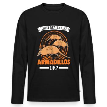 J’aime vraiment les tatous, ok tatou - T-shirt manches longues Premium bio Homme - noir - Devant - Nico (187cm)