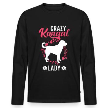 Crazy Kangal dame Anatolian Berger Chien - T-shirt manches longues Premium bio Homme - noir - Devant - Nico (187cm)