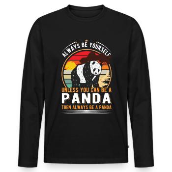 Soyez toujours vous-même À moins que vous ne puissiez être un panda - T-shirt manches longues Premium bio Homme - noir - Devant - Nico (187cm)