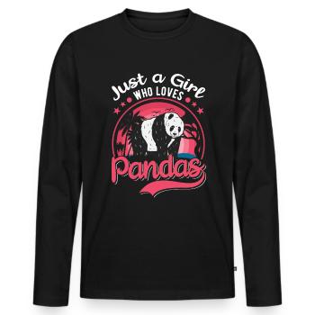 Just a Girl Who loves Pandas Girls - Men's Premium Organic Long Sleeve Shirt - black - Front - Nico (187cm)
