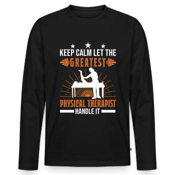 Best Physiotherapist Physiotherapy Physio - Men's Premium Organic Long Sleeve Shirt - black - Front - Nico (187cm)