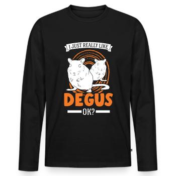 J’aime vraiment Degus, ok - T-shirt manches longues Premium bio Homme - noir - Devant - Nico (187cm)