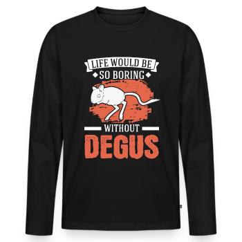 La vie serait si ennuyeuse sans Degus - T-shirt manches longues Premium bio Homme - noir - Devant - Nico (187cm)