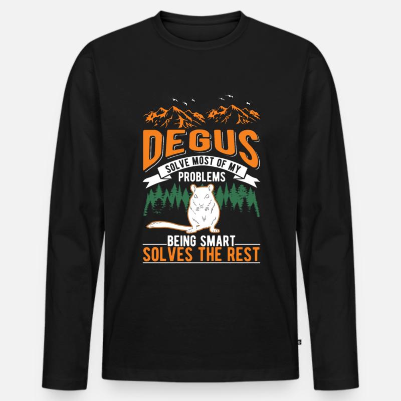 Degu Geschenk Strauchratte Degu - Männer Premium Bio Langarmshirt - Schwarz