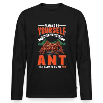 Fourmis Fourmis Ferme fourmilière Fourmis de feu - T-shirt manches longues Premium bio Homme - noir - Devant - Nico (187cm)